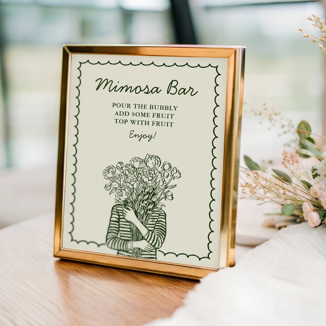 Affiche Panneau de mariage Mimosa Bar Fresh Off The Market (Créateur téléchargé)