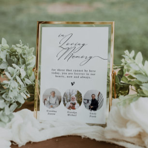 Affiche Panneau de mariage minimaliste À la mémoire aimant