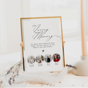 Affiche Panneau de mariage minimaliste In Loving Memory 4