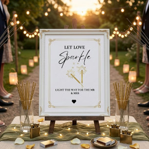 Affiche Panneau de mariage minimaliste moderne « Laissez l