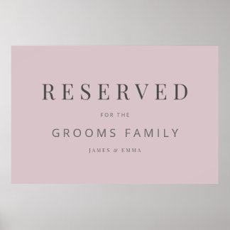 Affiche Panneau de mariage minimaliste Rose chagrin