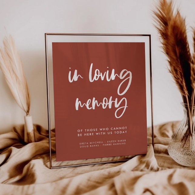Affiche Panneau de mariage moderne en brique brûlée en sou (Créateur téléchargé)