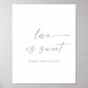 Affiche Panneau de mariage moderne rose gold écriture amou