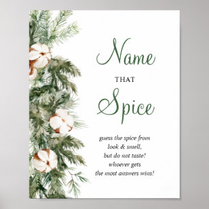 Affiche Panneau de Mariage 'Nommez cette Épice' Thème Pin 