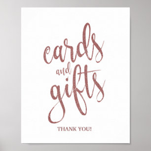 Affiche Panneau de mariage pailleté rose gold pour cartes