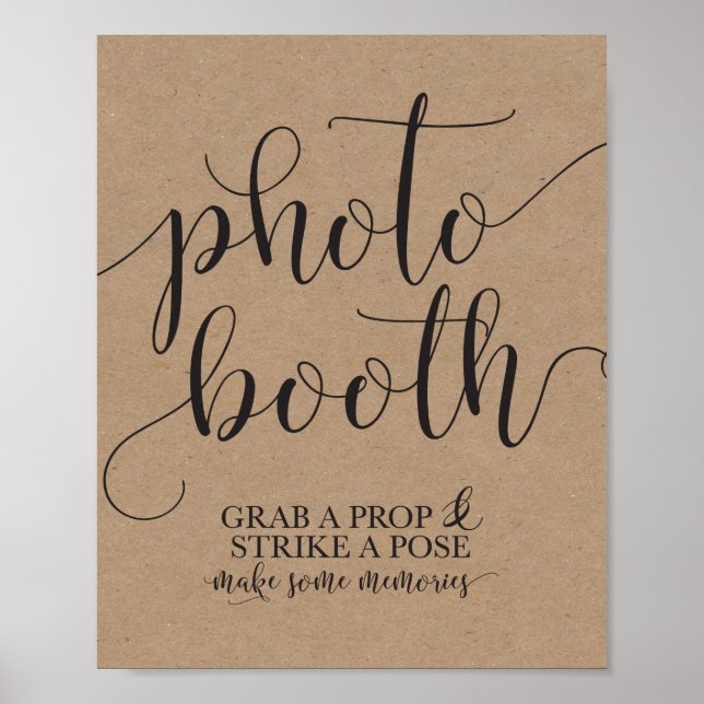Affiche Panneau de mariage Photobooth - Prenez un accessoi (Devant)