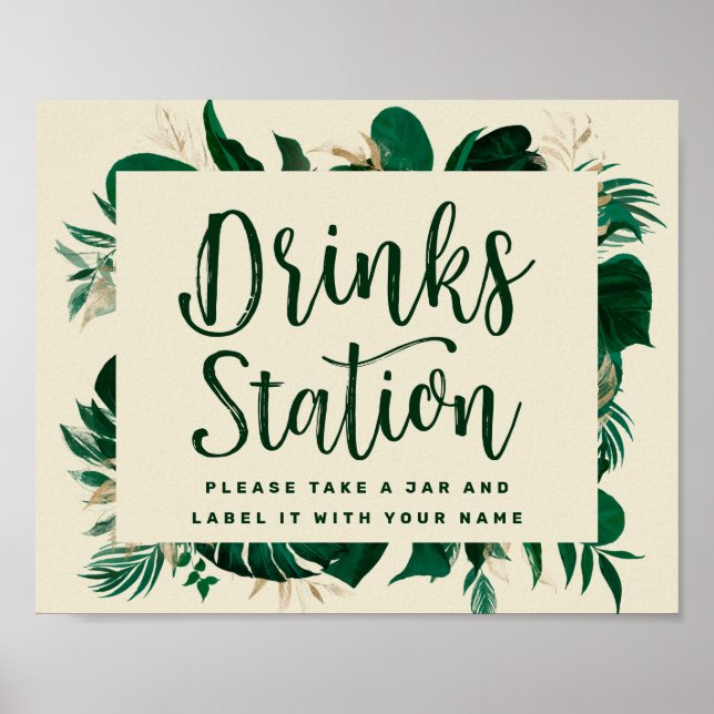 Affiche Panneau de mariage pour la station de boissons chi (Devant)