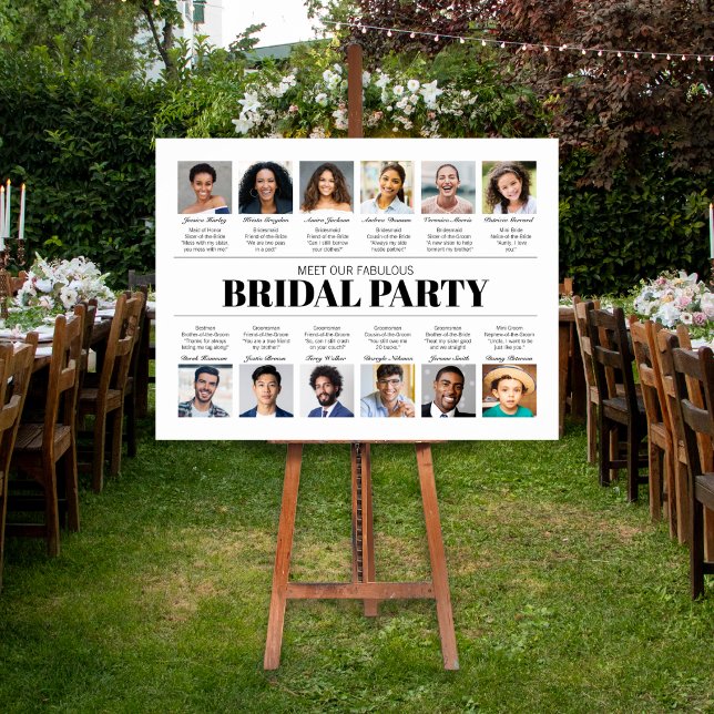Affiche Panneau de mariage pour notre cortège de mariée (Bridal Party Wedding Sign)