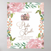 Panneau de mariage pour Photobooth vintage Rose sé