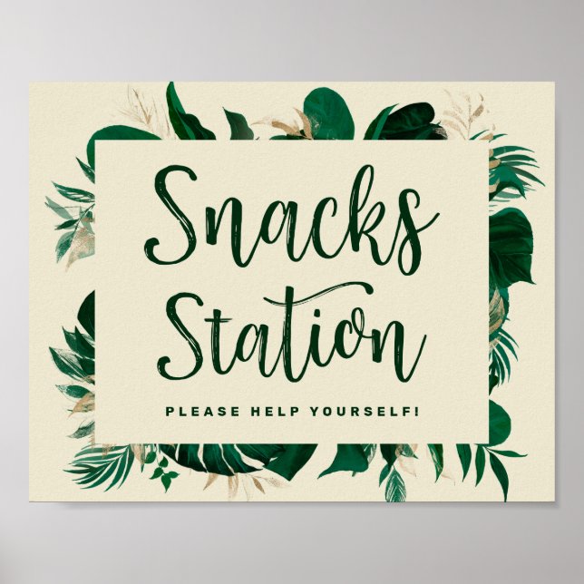 Affiche Panneau de mariage pour station de snack au feuill (Devant)