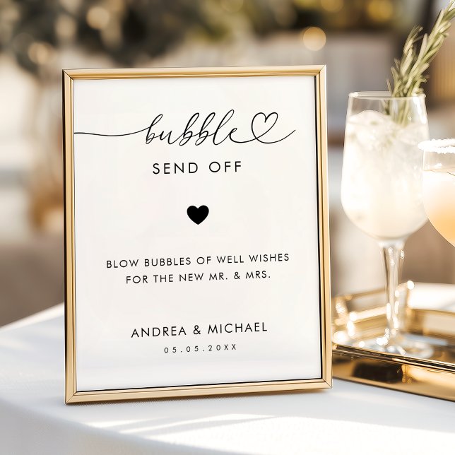 Affiche Panneau de mariage pour une sortie en bulles avec  (Créateur téléchargé)