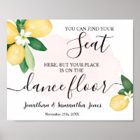Panneau de mariage Réception Lemons Rose Trouvez V