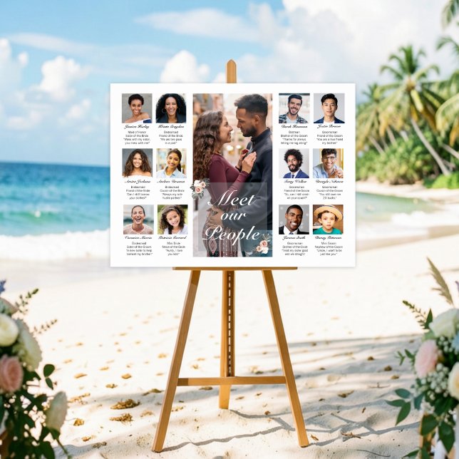 Affiche Panneau de mariage 'Rencontrez nos proches' (Meet Our People Wedding Sign)