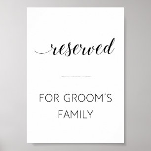 Affiche Panneau de mariage réservé à la famille du marié