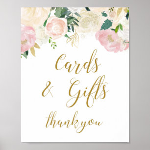 Affiche Panneau de Mariage Rose Pâle et Or