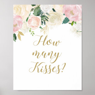 Affiche Panneau de Mariage Rose Pâle et Or
