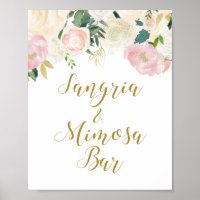 Panneau de Mariage Rose Pâle et Or