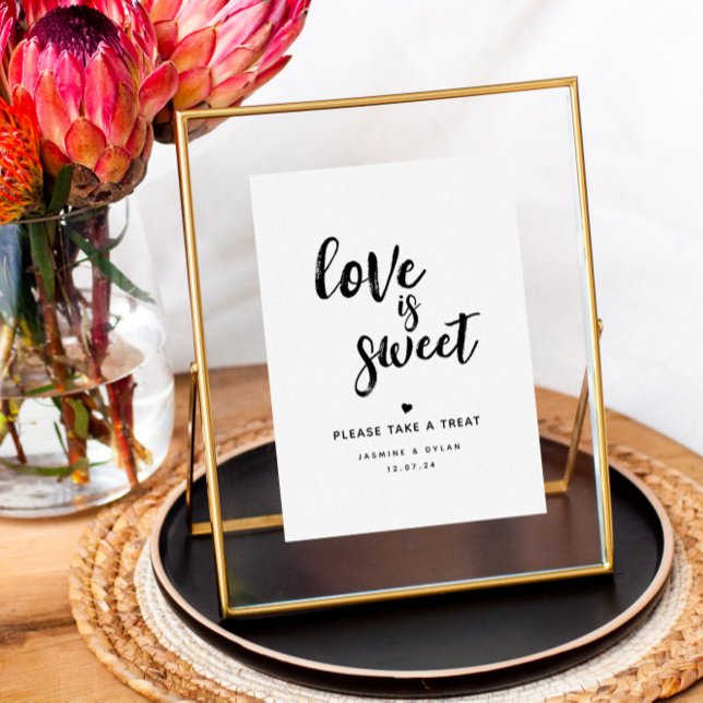Affiche Panneau de mariage rustique avec écriture "L'amour (Créateur téléchargé)