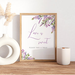 Affiche Panneau de mariage Rustique Lilas L'amour est doux