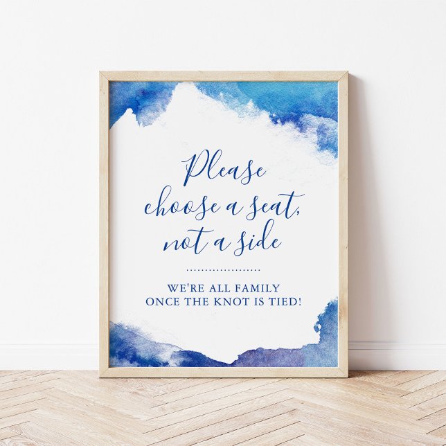 Affiche Panneau de mariage Sapphire Tide Choisissez un siè (Créateur téléchargé)