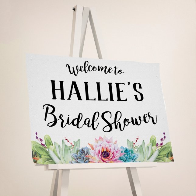 Affiche Panneau de mariage succulent pour la mariée (Créateur téléchargé)