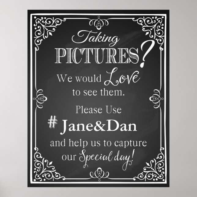 Affiche Panneau de mariage sur les médias sociaux impressi (Devant)