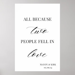 Affiche Panneau de mariage « Tout simplement parce que deu