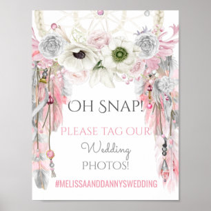Affiche Panneau de mariage tribal boho Dream Catcher pour