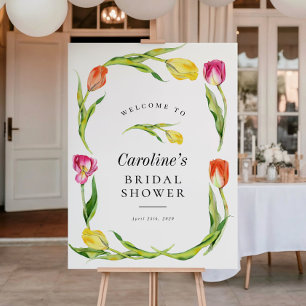 Affiche Panneau de mariage tulipe fleur élégante de printe