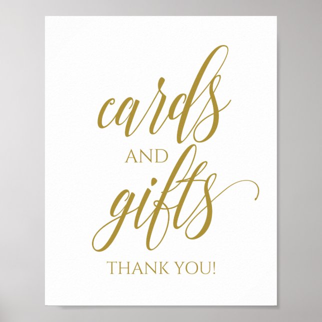 Affiche Panneau de mariage typographique Cartes & Cadeaux  (Devant)