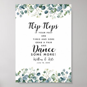 Affiche panneau de mariage verdure feuillage