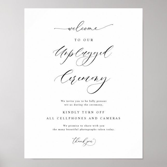Affiche Panneau de mariage vertical élégant pour cérémonie (Devant)