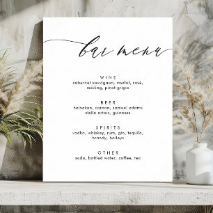 Affiche Panneau de menu de bar de calligraphie moderne sim