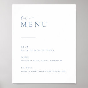 Affiche Panneau de menu de bar de mariage chic + moderne  
