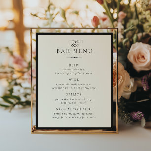 Affiche Panneau de menu de bar de mariage STATELY