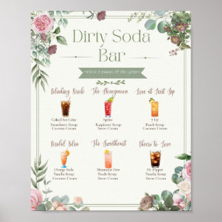 Affiche Panneau de menu de bar de soda sale modifiable