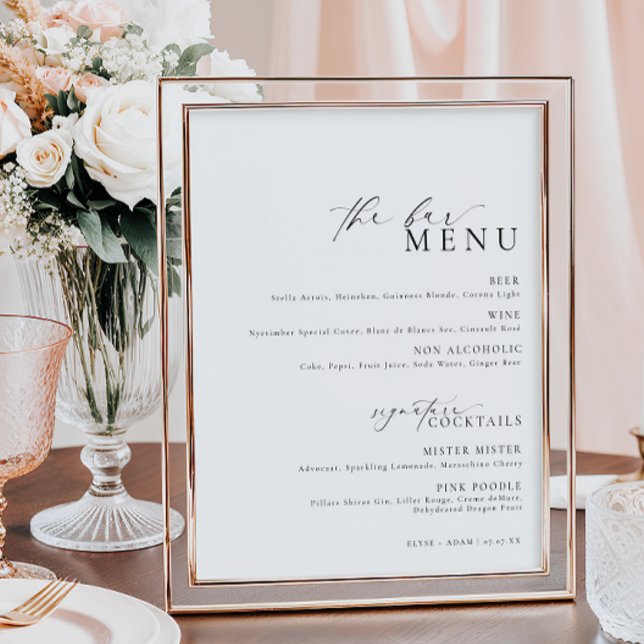 Affiche Panneau de menu de bar Ellesmere Moderne Minimalis (Créateur téléchargé)