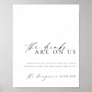 Affiche Panneau de menu de bar ouvert minimal moderne Elle