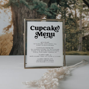 Affiche Panneau de menu de cupcake rétro