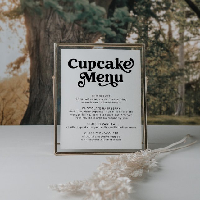 Affiche Panneau de menu de cupcake rétro (Créateur téléchargé)