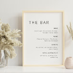 Affiche Panneau de menu de la barre de Mariage minimaliste<br><div class="desc">Panneau de menu du bar conçu sur mesure,  design minimaliste moderne noir et blanc.</div>