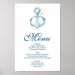 Affiche Panneau de menu de la marine nautique ou du bar