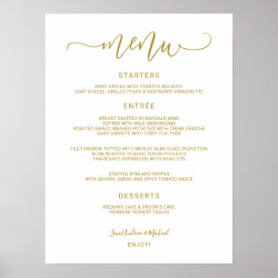Affiche Panneau de menu de mariage - Calligraphie sautilla
