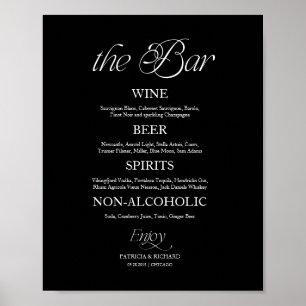 Affiche Panneau de menu de mariage minimaliste moderne "Le