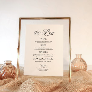 Affiche Panneau de menu de mariage minimaliste moderne "Le