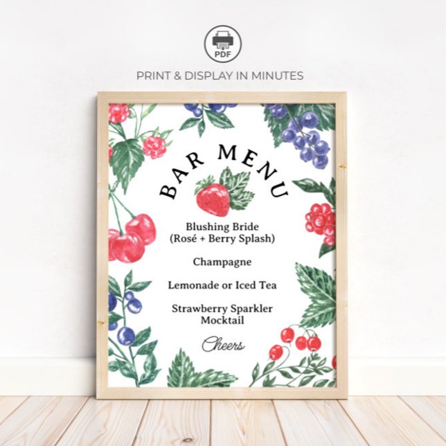 Affiche Panneau de menu du bar à cocktails aux fruits pour (Créateur téléchargé)