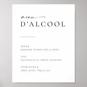 Affiche Panneau de menu Mariage de script moderne chic   F