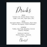 Affiche Panneau de menu minimaliste Mariage Boissons<br><div class="desc">Cette affiche minimaliste de la carte des boissons mariage est parfaite pour un mariage simple. Le design romantique moderne présente une typographie classique en noir et blanc associée à une calligraphie rustique mais élégante avec un style vintage lettré à la main. Personnalisable dans n'importe quelle couleur. Gardez le design simple...</div>
