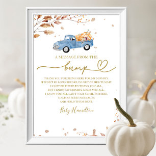 Affiche Panneau de message de Baby Shower d'automne de la