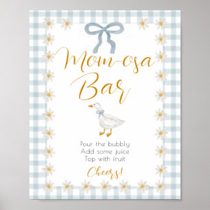 Affiche Panneau de Mimosa pour Baby Shower Silly Goose Blu